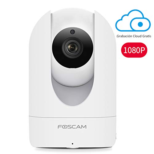 Foscam - Cámara IP WiFi HD R2 para la vigilancia de Interiores con Sensor de Movimiento y visión Nocturna, Compatible con iOS y Android. (P2P, PTZ, 1080P, Onvif, Ranura Micro SD)