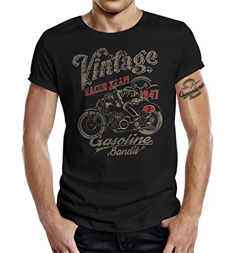 Gasoline Bandit Biker Camiseta Original Diseno: Vintage Racer -XL