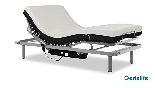 Gerialife® Cama articulada con colchón ortopédico viscoelástico 20 cm. (105x190, Plateado) Gerialife® Cama articulada con colchón ortopédico viscoelástico 20 cm. (105x190, Plateado)