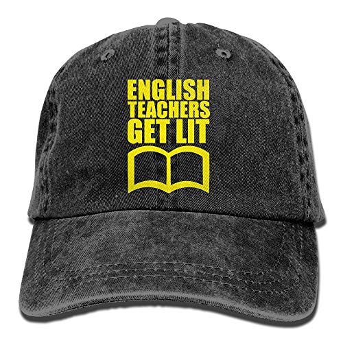 Gorra de béisbol para Mujer para Hombre Sombrero Profesores de inglés Get Lit Summer Denim Trucker Hat para Hombres
