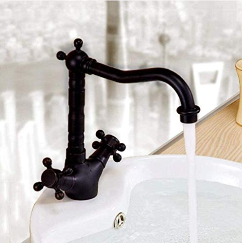Grifos para grifería Grifo para lavabo de baño Bronce lacado negro Doble baño de agua caliente y fría Lavabo para baño Grifo para lavabo Grifos para grifería Grifo para lavabo de baño Bronce lacado negro Doble baño de agua caliente y fría Lavabo para baño Grifo para lavabo