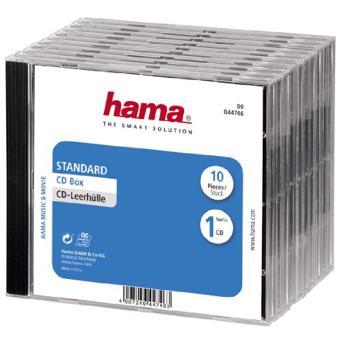 Hama 44746 - Carcasa para CD 10 Unidades, Transparente