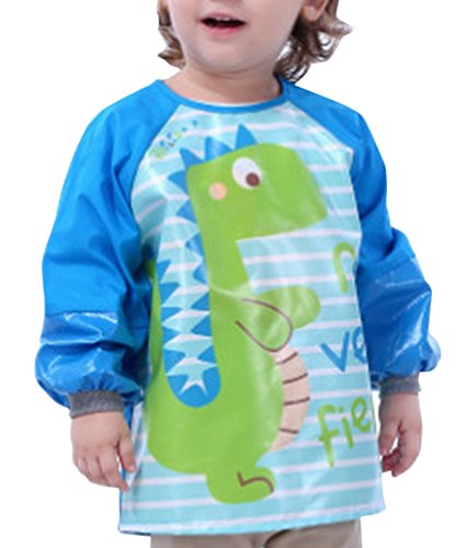 Happy Cherry - Delantal Ropa Babero Impermeable Infantil para pintar con mangas largas para Bebés niños niñas(2-4 años)- L - Dinosaurio Happy Cherry - Delantal Ropa Babero Impermeable Infantil para pintar con mangas largas para Bebés niños niñas(2-4 años)- L - Dinosaurio
