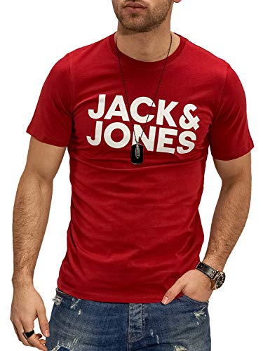 Jack & Jones Jjecorp Logo tee SS O-Neck Noos Camiseta, Rio Red, L para Hombre