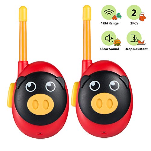 Jaybest Walkie Talkie, 2 Pack Walkie Talkie para Niños con Radio Bidireccional 1 Millas de Largo Alcance, Regalos para Niños de 3+ años. (Rojo)