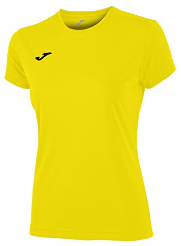 Joma Combi Woman M/C Camiseta Deportiva para Mujer de Manga Corta y Cuello Redondo, Amarillo (Yellow)