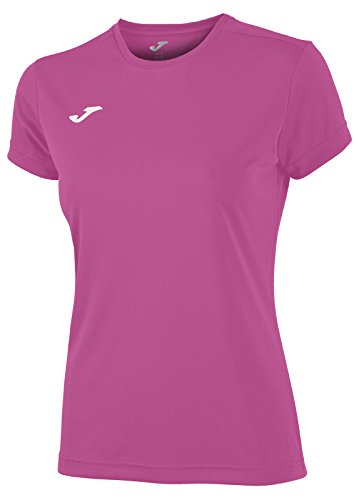 Joma Combi Woman M/C Camiseta Deportiva para Mujer de Manga Corta y Cuello Redondo, Rosa (Pink Fucsia), L