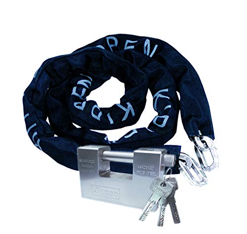 KIPPEN 2011D - Kit de Seguridad para Moto, Scooter y Bicicleta, Compuesto por: Cadena antirrobo de 10 x 2000 mm + candado cementado antirrobo KIPPEN 2011D - Kit de Seguridad para Moto, Scooter y Bicicleta, Compuesto por: Cadena antirrobo de 10 x 2000 mm + candado cementado antirrobo