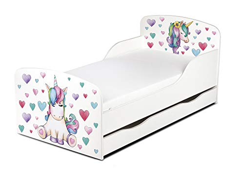 Leomark Cama Infantil de Madera 140/70 Cama para Niños Marco de Cama Colchón y Cajón Cómodo Alta Validad Vuarto de Niños Muebles para Niños Dormitorio Blanco Unicornio Leomark Cama Infantil de Madera 140/70 Cama para Niños Marco de Cama Colchón y Cajón Cómodo Alta Validad Vuarto de Niños Muebles para Niños Dormitorio Blanco Unicornio