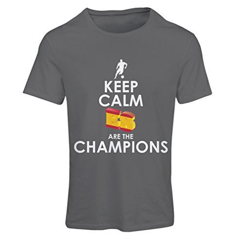 lepni.me Camiseta Mujer Españoles Son los campeones, Campeonato de Rusia 2018, Copa del Mundo - Equipo del fútbol de Camisa del admirador de España (X-Large Grafito Multicolor)