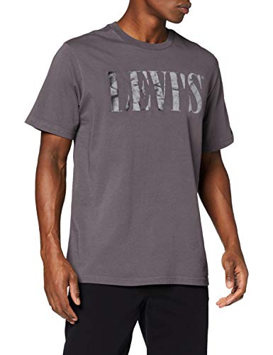 Levi's Relaxed Graphic tee Camiseta, Gris (90's Serif Logo Forged Iron 0045), XX-Large para Hombre