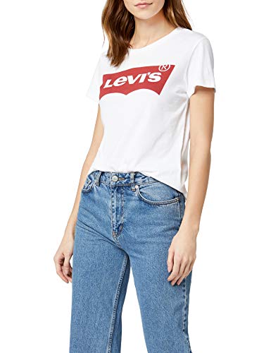 Levi's The Perfect Tee, Camiseta, Mujer, Blanco (Batwing White Graphic 53), M