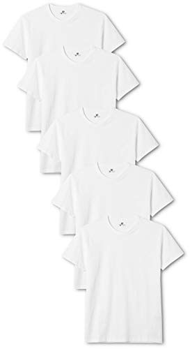 Lower East Camiseta Manga Corta Hombre, Pack de 5, Blanco, XXXL