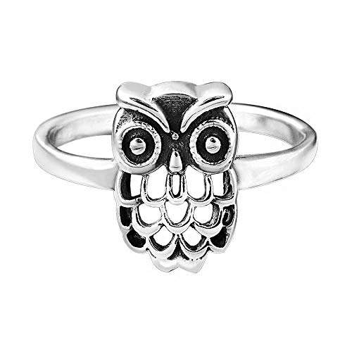 Materia joyería anillo Ladies búho plata - 925 anillo de plata antiguo pájaro Gr, 16 17 18 19 mm con anilla Box #SR-37