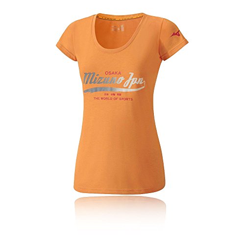 Mizuno Heritage Camiseta, Mujer, Naranja (Orange Pop), L