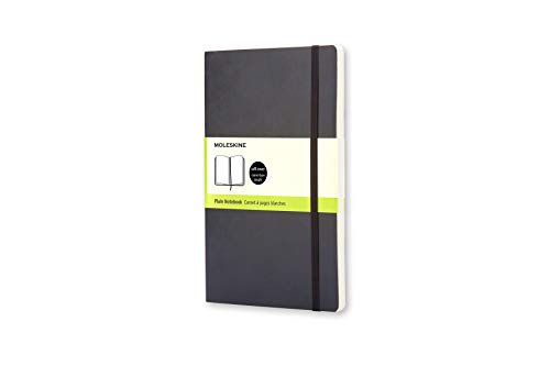 Moleskine - Cuaderno Clásico con Páginas Lisas, Tapa Blanda y Goma Elástica, Negro (Black), Tamaño Bolsillo, 192 Páginas