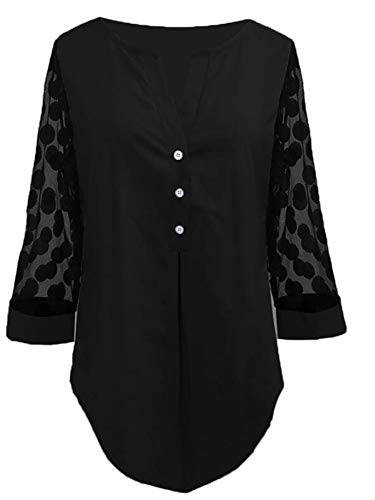 N Tops De Blusa Larga para Mujer Camisa De Botones con Dobladillo Irregular Tops Casuales Largos N Tops De Blusa Larga para Mujer Camisa De Botones con Dobladillo Irregular Tops Casuales Largos