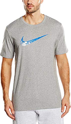 Nike Tee-Centre Swoosh Splatter - Camiseta para hombre Dark Grey Heather/Game Royal. XL