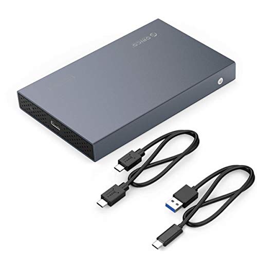 ORICO Caja USB-C USB 3.1 (10Gbps) de Aluminio para Disco Duro o SSD SATA de 2,5 Pulgadas - con Cable USB C a C y USB C a A