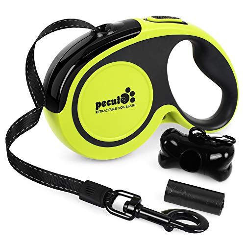 Pecute Correa Perro Extensible con Costuras Reflectantes Lluminosas para Perros Tamaño Mediano y Grande Hasta 50KG 5M y Bolsa de Basura, Talla L Pecute Correa Perro Extensible con Costuras Reflectantes Lluminosas para Perros Tamaño Mediano y Grande Hasta 50KG 5M y Bolsa de Basura, Talla L