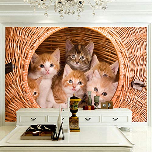 Pegatinas de pared y murales Una camada de lindos gatitos Papel pintado Imagen en 3D Decoración Fresco Decoración Dormitorio 430×300cm