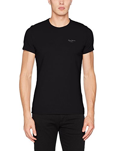 Pepe Jeans Original Basic S/S PM503835 Camiseta, Negro (Black 999), Large para Hombre Pepe Jeans Original Basic S/S PM503835 Camiseta, Negro (Black 999), Large para Hombre