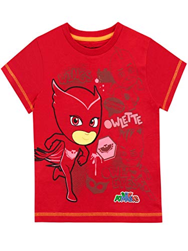 PJ Masks Camiseta de Manga Corta para niños Buhíta Rojo 9-10 Años