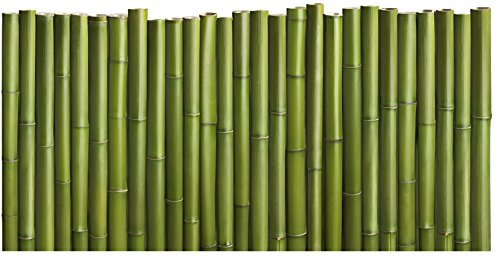 Plage Bambú Cabecero de Cama Adhesivo, Tela, Verde, 160x3x60 cm