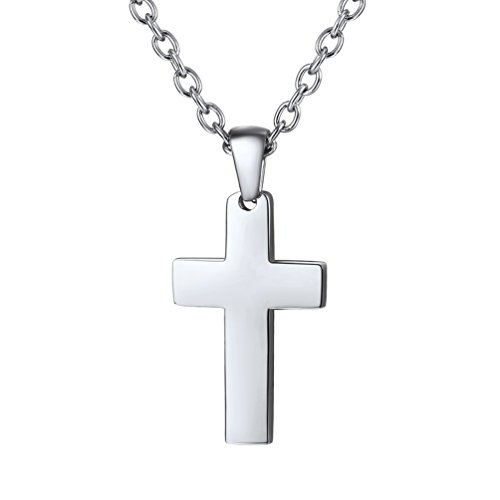 PROSTEEL Colgante de Cruz Sencilla de Acero Inoxidable con Cadena Trigo 60cm Colgante Religioso para Hombre Mujer PROSTEEL Colgante de Cruz Sencilla de Acero Inoxidable con Cadena Trigo 60cm Colgante Religioso para Hombre Mujer