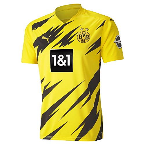 PUMA 1a Equipación 20/21 Replica Borussia Dortmund BVB Hombre Camiseta, Cyber Yellow Black, L