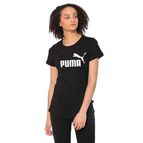 PUMA ESS Logo tee Camiseta, Mujer, Negro (Cotton Black), S PUMA ESS Logo tee Camiseta, Mujer, Negro (Cotton Black), S