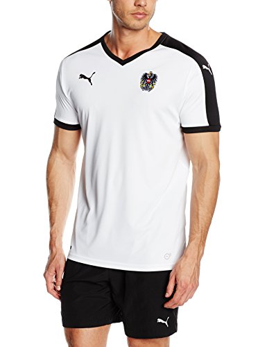 PUMA para Hombre Camiseta de fútbol réplica de la Camiseta Visitante Goldmünzen Blanco Blanco y Negro Talla:Extra-Large