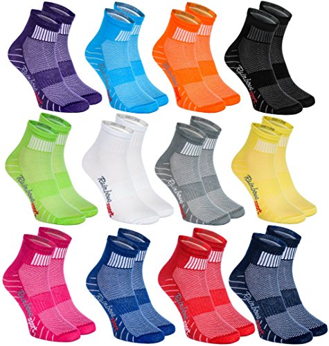 Rainbow Socks - Hombre Mujer Calcetines Deporte Colores de Algodón - 12 Pares - Multicolor - Talla UE 36-38 Rainbow Socks - Hombre Mujer Calcetines Deporte Colores de Algodón - 12 Pares - Multicolor - Talla UE 36-38