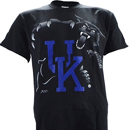 Reino Unido de relieve Universidad de Kentucky Wildcats logotipo en un negro camiseta de manga corta T