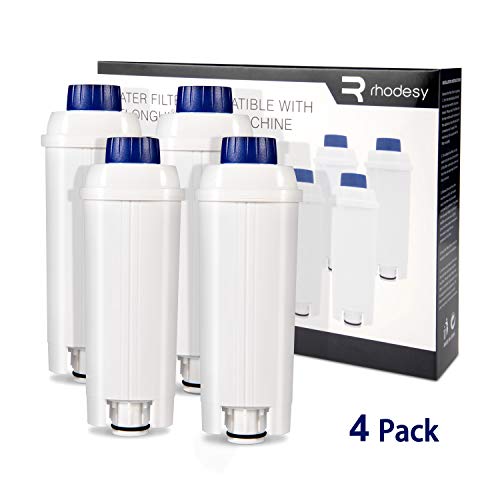 Rhodesy 4 Cafetera Automática Filtro para DeLonghi DLSC002, DeLonghi Filtro de Agua Cartuchosde Carbón Activado para De'Longhi ECAM ESAM ETAM BCO, Paquete de 4 Rhodesy 4 Cafetera Automática Filtro para DeLonghi DLSC002, DeLonghi Filtro de Agua Cartuchosde Carbón Activado para De'Longhi ECAM ESAM ETAM BCO, Paquete de 4