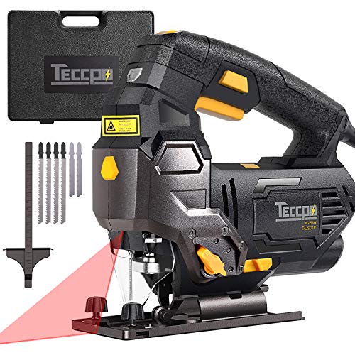Sierra de Calar, TECCPO 800W 3000SPM Caladora con Láser, 6 Hojas, 6 Velocidades Ajustables, Corte45°, Estuche de Transporte, Potente, Adecuada para Cortar Madera y Metal -TAJS01P Sierra de Calar, TECCPO 800W 3000SPM Caladora con Láser, 6 Hojas, 6 Velocidades Ajustables, Corte45°, Estuche de Transporte, Potente, Adecuada para Cortar Madera y Metal -TAJS01P