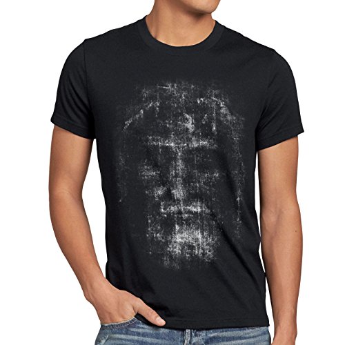 style3 Sudario de Turín Camiseta para Hombre T-Shirt Santo Oviedo, Talla:XL