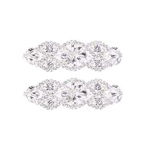 SUPVOX Aplique nupcial de diamantes de imitación con apliques de nupcial para la boda de cristal nupcial aplique de plata (Diamante blanco plata)