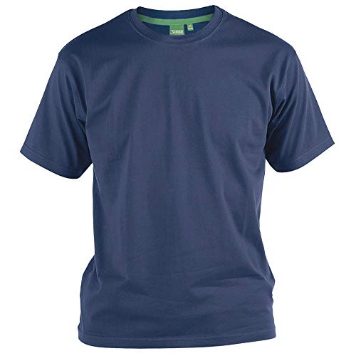 talla grande hombre camiseta Duque D555 Nuevo Algodón Puro Cuello Redondo Manga Corta ARRIBA - Azul marino, 5XL