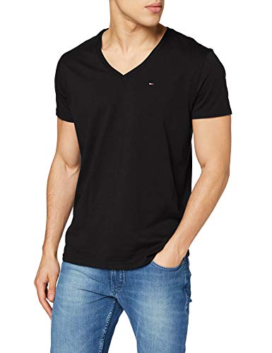 Tommy Hilfiger Original Jersey Camiseta, Negro (Tommy Black 078), Small para Hombre