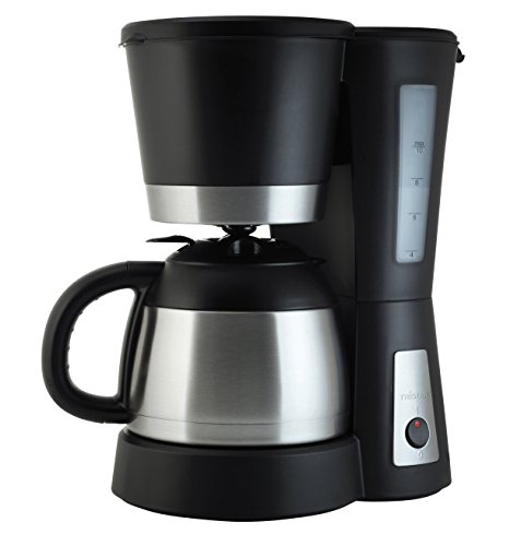 Tristar CM-1234 Cafetera Acero Inoxidable y Capacidad para 1 litro, para hasta 10 Tazas de café, 800 W, Filtro extraíble, Elemento antigoteo, Negro, Jarra de 1 l