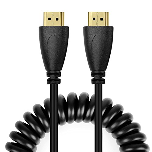 UCEC® Cable Hdmi 4K Ultra HD 30cm a 45cm Espiral, Alta Definición | Alta Velocidad con Ethernet | Full HD 1080p / 4K Ultra HD 2160p / 3D / Proyectores / PS3 / PS4 / Xbox One/Xbox 360 Pack de 1