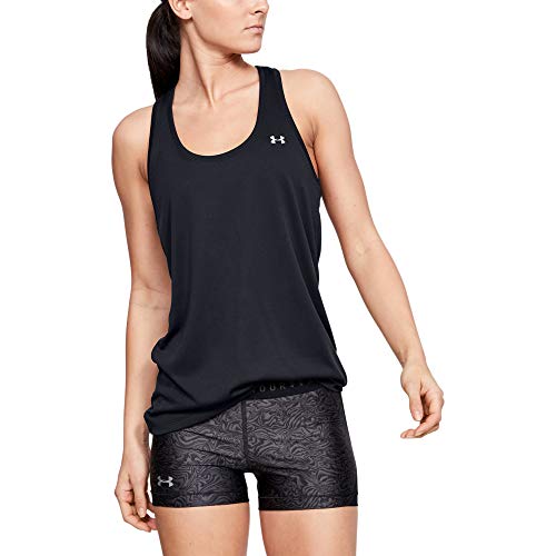 Under Armour Tech T Camiseta sin Mangas, Mujer, Negro (Black/Metallic Silver 001), S Under Armour Tech T Camiseta sin Mangas, Mujer, Negro (Black/Metallic Silver 001), S