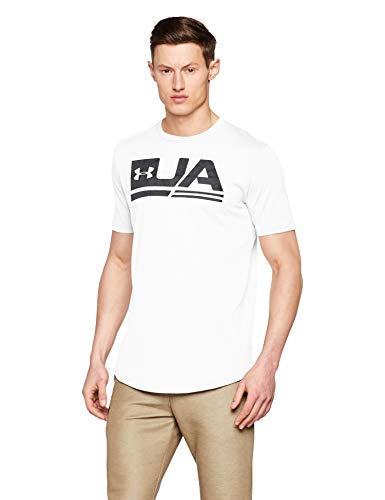 Under Armour UA Sportstyle SS Drop Hem Camiseta, Hombre, Blanco (White/Black 100), S