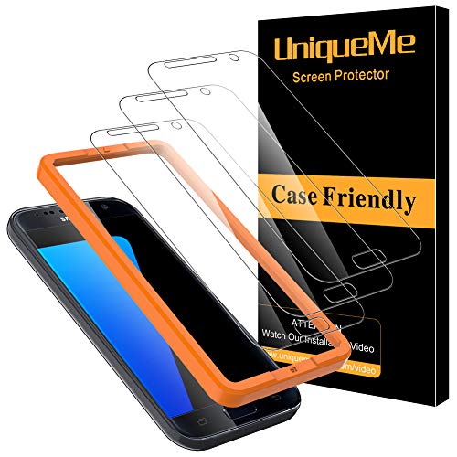 UniqueMe [3 Pack] Protector de Pantalla para Samsung Galaxy S7, Vidrio Templado [ 9H Dureza ] [Sin Burbujas] HD Film Cristal Templado para Samsung Galaxy S7