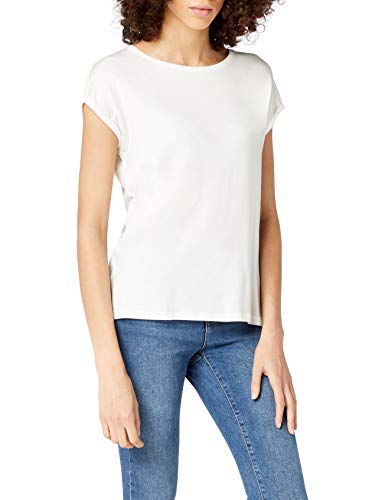 Vero Moda Vmava Plain Ss Top Ga Noos, Camiseta para Mujer, Blanco (Snow White Snow White), 38 (Talla del fabricante: Medium)