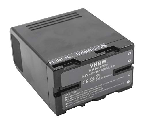vhbw Li-Ion batería 4400mAh (14.8V) para cámara de Video Sony PMW-EX3, PMW-F3, PMW-F3K por BP-U60, BP-U30, BP-U90, BP-U95.