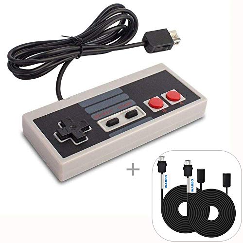 WADEO Nintendo Clásica, NES Mimi Classic Mando Controlador de Juegos Consolas con Cable de 1,8m y 2 Cables Extensibles de 3M para Nintendo NES Classic Mini Edition