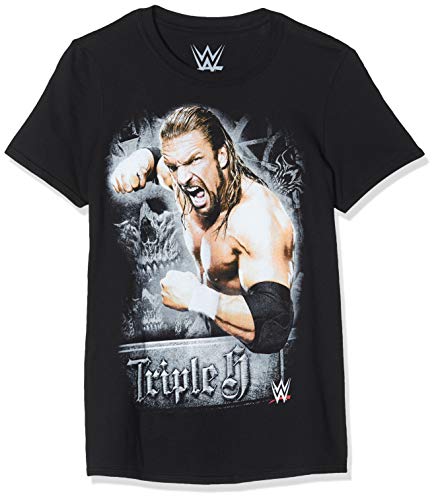 WWE Triple H Camiseta, Negro (Black Black), Small para Hombre