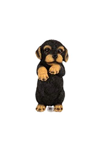 Yorkshire Terrier Adorno Yorkie Cachorro Perro Figura Estatua Decoración del Hogar Jardín Patio Negro & Bronceado 16 cm